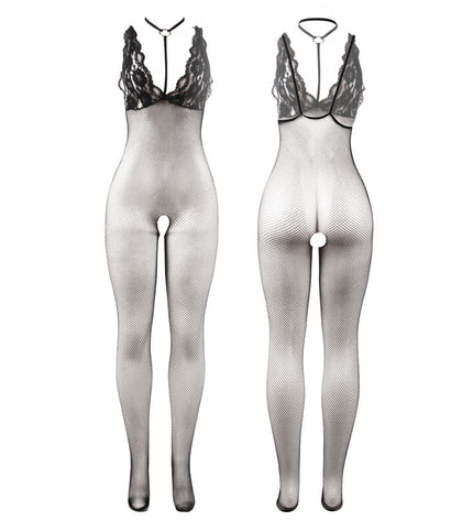 SUBBLIME - 951993 BODYSTOCKING RÉSILLE TRANSPARENTE NOIRE SANS FOURRURE TAILLE UNIQUE by SUBBLIME BODYSTOCKINGS