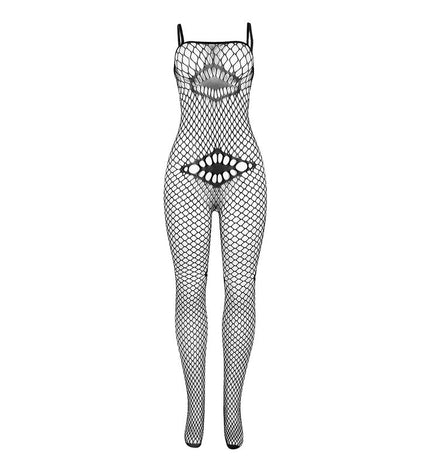 SUBBLIME - 952112 BODYSTOCKING RESILLE AVEC DETAILS SUR LA POITRINE ET LE VENTRE NOIR TAILLE UNIQUE by SUBBLIME BODYSTOCKINGS