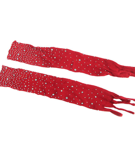 SUBBLIME - 952181 BODYSTOCKING RESILLE AVEC GANTS ET DIAMANTS ROUGE TAILLE UNIQUE by SUBBLIME BODYSTOCKINGS