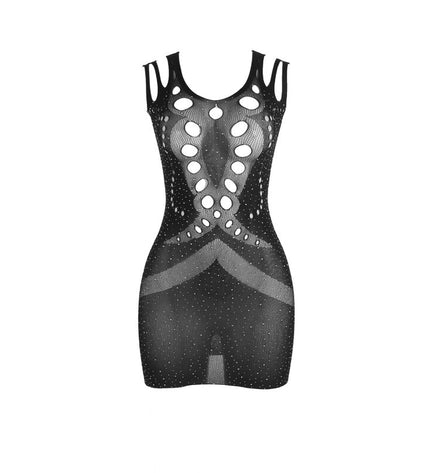 SUBBLIME - 952198 ROBE RESILLE AVEC DIAMANTS BRILLANTS NOIR TAILLE UNIQUE by SUBBLIME DRESSES