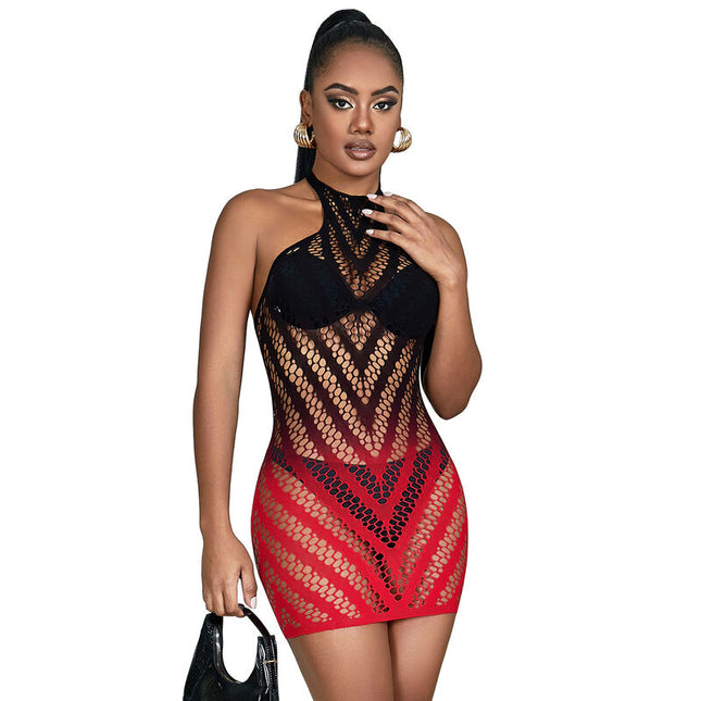 SUBBLIME - 952242 ROBE RÉSILLE ÉLASTIQUE DÉGRADÉ ROUGE ET NOIR TAILLE UNIQUE by SUBBLIME DRESSES