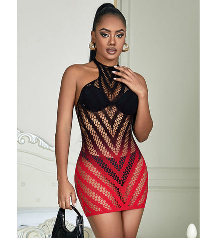 SUBBLIME - 952242 ROBE RÉSILLE ÉLASTIQUE DÉGRADÉ ROUGE ET NOIR TAILLE UNIQUE by SUBBLIME DRESSES