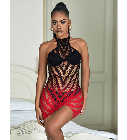 SUBBLIME - 952242 ROBE RÉSILLE ÉLASTIQUE DÉGRADÉ ROUGE ET NOIR TAILLE UNIQUE by SUBBLIME DRESSES