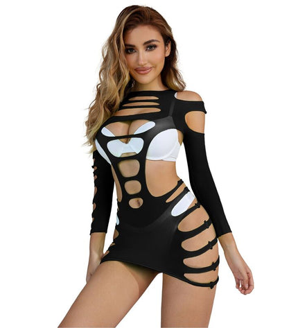 SUBBLIME - 952266 ROBE RÉSILLE ÉLASTIQUE MANCHES LONGUES NOIR TAILLE UNIQUE by SUBBLIME DRESSES