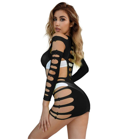 SUBBLIME - 952266 ROBE RÉSILLE ÉLASTIQUE MANCHES LONGUES NOIR TAILLE UNIQUE by SUBBLIME DRESSES