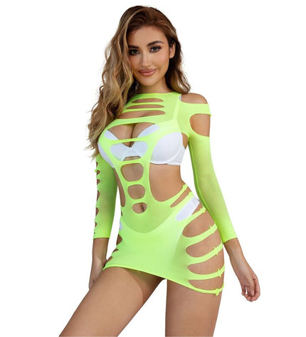 SUBBLIME - 952280 ROBE RÉSILLE ÉLASTIQUE MANCHES LONGUES VERT TAILLE UNIQUE by SUBBLIME DRESSES