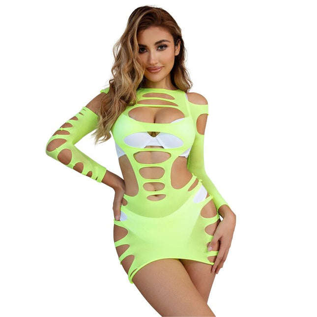 SUBBLIME - 952280 ROBE RÉSILLE ÉLASTIQUE MANCHES LONGUES VERT TAILLE UNIQUE by SUBBLIME DRESSES