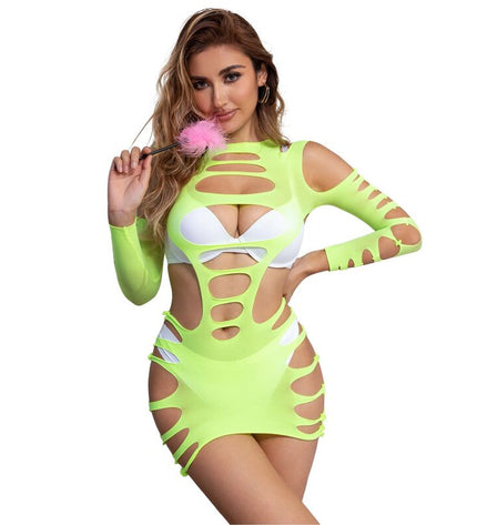 SUBBLIME - 952280 ROBE RÉSILLE ÉLASTIQUE MANCHES LONGUES VERT TAILLE UNIQUE by SUBBLIME DRESSES