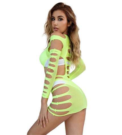 SUBBLIME - 952280 ROBE RÉSILLE ÉLASTIQUE MANCHES LONGUES VERT TAILLE UNIQUE by SUBBLIME DRESSES