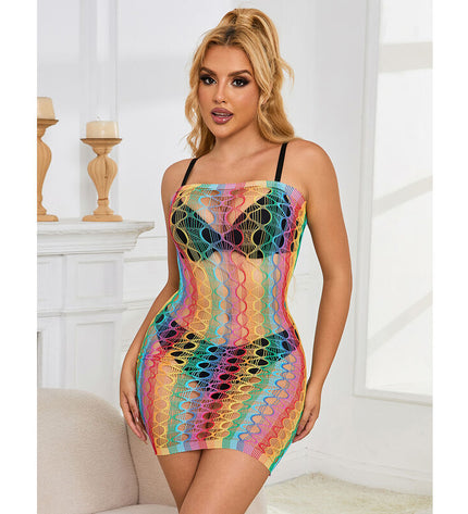 SUBBLIME - 952365 ROBE RÉSEILLE ÉPAULES NUES ARC-EN-CIEL TAILLE UNIQUE by SUBBLIME DRESSES