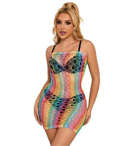 SUBBLIME - 952365 ROBE RÉSEILLE ÉPAULES NUES ARC-EN-CIEL TAILLE UNIQUE by SUBBLIME DRESSES