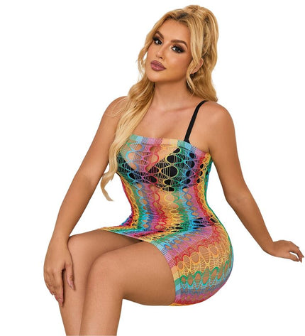 SUBBLIME - 952365 ROBE RÉSEILLE ÉPAULES NUES ARC-EN-CIEL TAILLE UNIQUE by SUBBLIME DRESSES