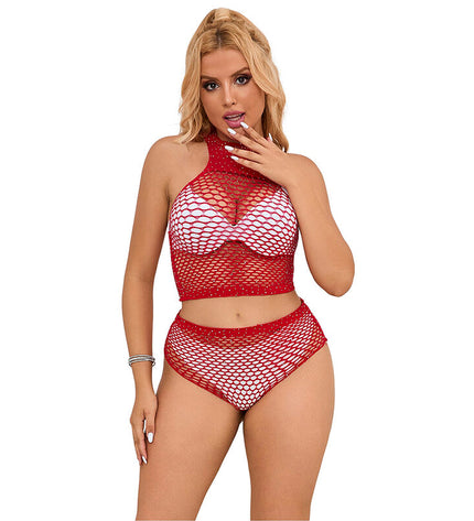 SUBBLIME - 952402 ENSEMBLE RESILLE AVEC LOSANGES ROSES TAILLE UNIQUE by SUBBLIME SETS