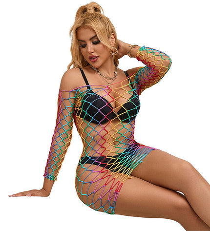 SUBBLIME - 952426 ROBE RÉSILLE MANCHES LONGUES ARC-EN-CIEL TAILLE UNIQUE by SUBBLIME DRESSES
