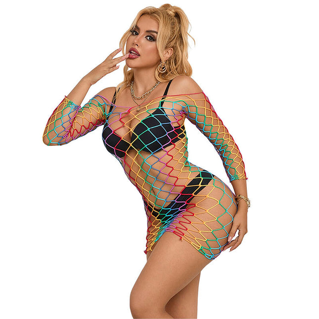 SUBBLIME - 952426 ROBE RÉSILLE MANCHES LONGUES ARC-EN-CIEL TAILLE UNIQUE by SUBBLIME DRESSES