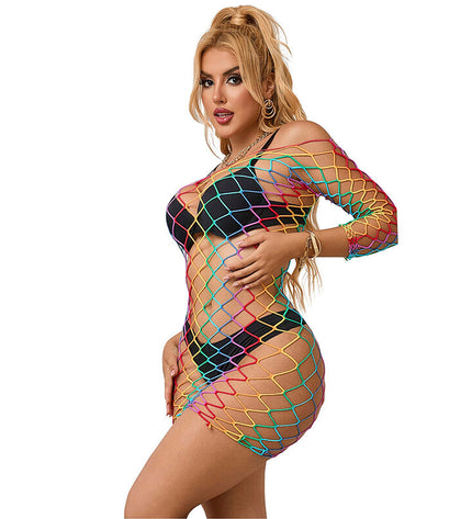 SUBBLIME - 952426 ROBE RÉSILLE MANCHES LONGUES ARC-EN-CIEL TAILLE UNIQUE by SUBBLIME DRESSES