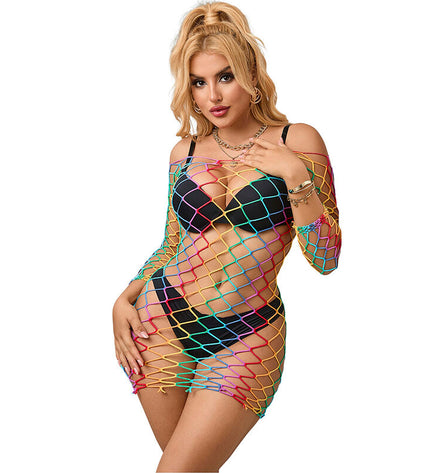 SUBBLIME - 952426 ROBE RÉSILLE MANCHES LONGUES ARC-EN-CIEL TAILLE UNIQUE by SUBBLIME DRESSES