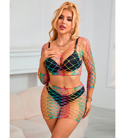 SUBBLIME - 952440 ENSEMBLE 2 PIÈCES RÉSEILLE MANCHES LONGUES ARC-EN-CIEL TAILLE UNIQUE by SUBBLIME SETS
