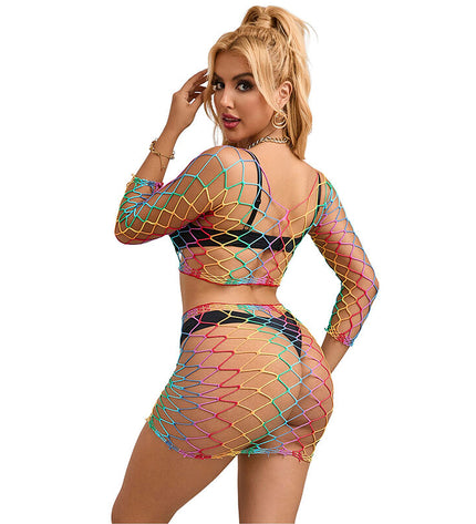 SUBBLIME - 952440 ENSEMBLE 2 PIÈCES RÉSEILLE MANCHES LONGUES ARC-EN-CIEL TAILLE UNIQUE by SUBBLIME SETS