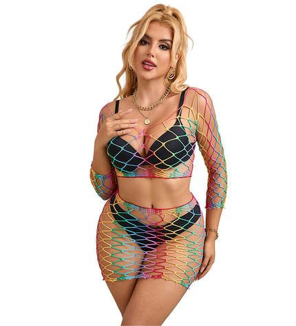 SUBBLIME - 952440 ENSEMBLE 2 PIÈCES RÉSEILLE MANCHES LONGUES ARC-EN-CIEL TAILLE UNIQUE by SUBBLIME SETS