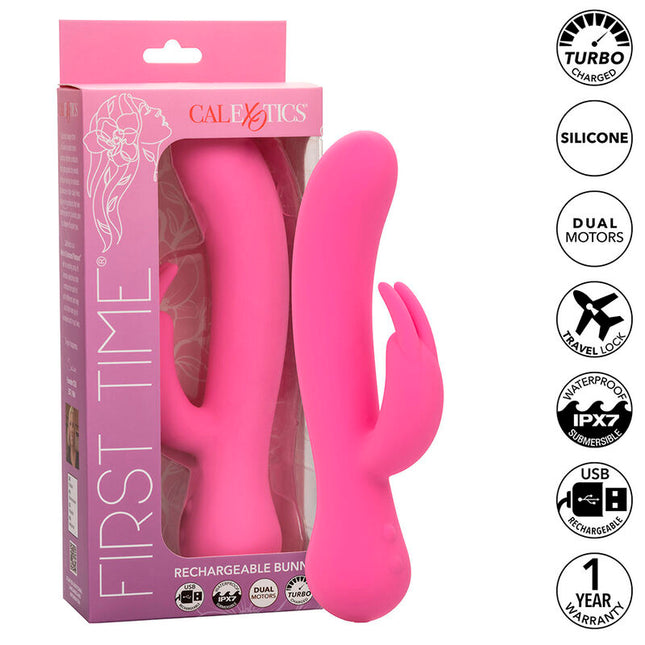 CALEXOTICS - FIRST TIME VIBRATEUR LAPIN RECHARGEABLE ROSE by CALEXOTICS