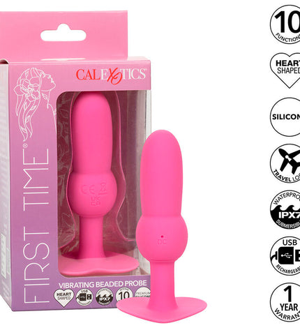 CALEXOTICS - FIRST TIME SONDE ANAL PLUG PERLÉE 10 VIBRATIONS ROSE by CALEXOTICS