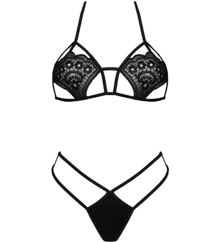 LIVCO CORSETTI FASHION - SOUTIEN-GORGE + STRING JIMENA LC 20216 NOIR TAILLE UNIQUE by LIVCO CORSETTI SETS