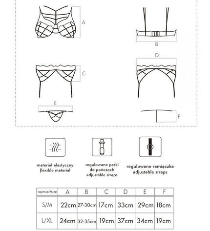 LIVCO CORSETTI FASHION - SOLEDAD LC 20217 SOUTIEN-GORGE + CULOTTE + JARRETIÈRE S/M by LIVCO CORSETTI SETS