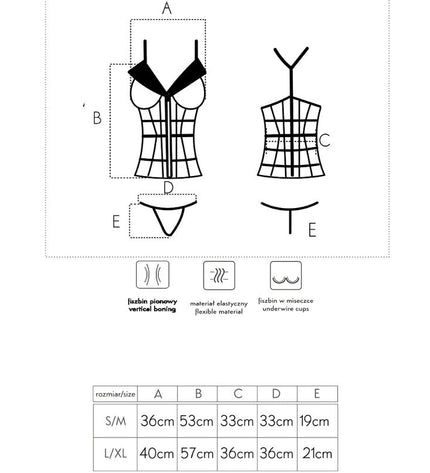 LIVCO CORSETTI FASHION - LAURA LC 20215 CORSET + STRING S/M by LIVCO CORSETTI SETS