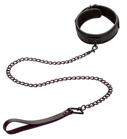 CALEXOTICS - NOCTURNAL COLLIER ET LAISSE EN CUIR RÉGLABLE NOIR by CALEXOTICS