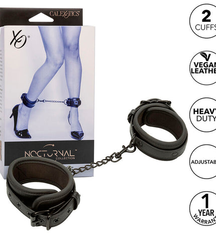 CALEXOTICS - NOCTURNAL CHEVILLES RÉGLABLES EN CUIR NOIR by CALEXOTICS