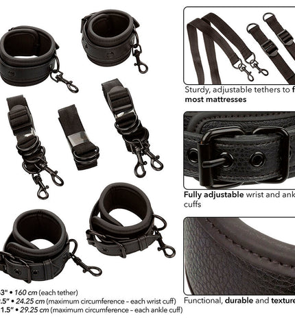 CALEXOTICS - NOCTURNAL CEINTURE DE LIT RÉGLABLE EN CUIR NOIR by CALEXOTICS