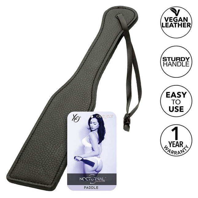 CALEXOTICS - NOCTURNAL PADDLE EN CUIR NOIR by CALEXOTICS