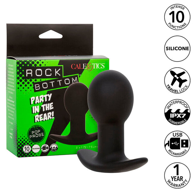 CALEXOTICS - ROCK BOTTOM PLUG ANAL 10 VIBRATIONS SILICONE NOIR by CALEXOTICS