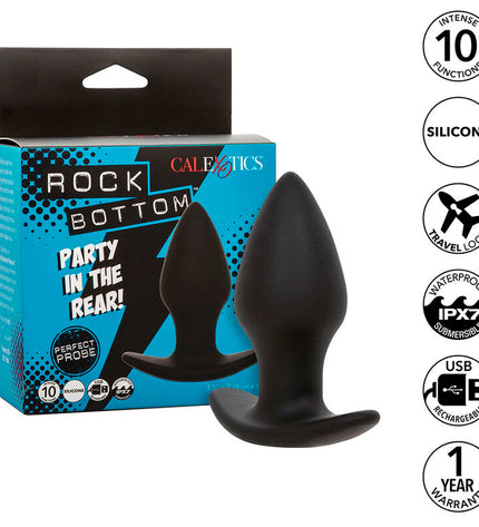 CALEXOTICS - ROCK BOTTOM PLUG ANAL PARFAIT 10 VIBRATIONS SILICONE NOIR by CALEXOTICS