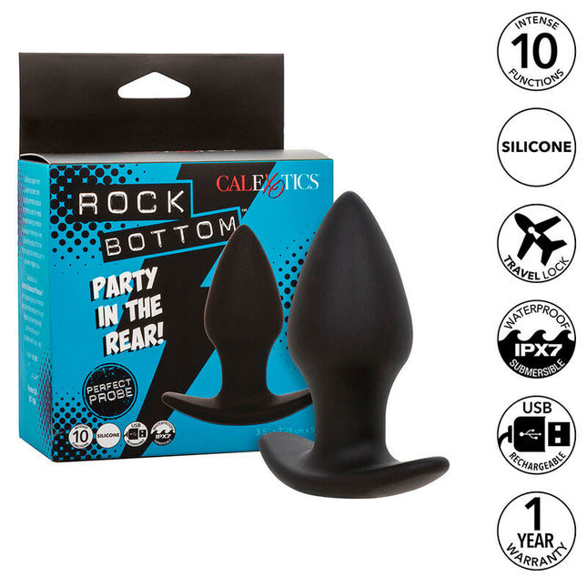 CALEXOTICS - ROCK BOTTOM PLUG ANAL PARFAIT 10 VIBRATIONS SILICONE NOIR by CALEXOTICS