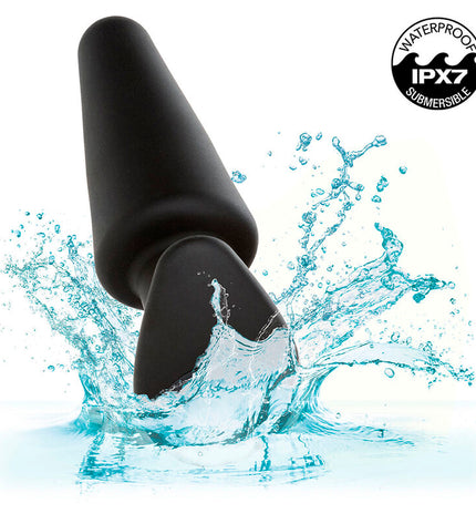 CALEXOTICS - ROCK BOTTOM TAPERED ANAL PLUG 10 VIBRATIONS SILICONE NOIR by CALEXOTICS