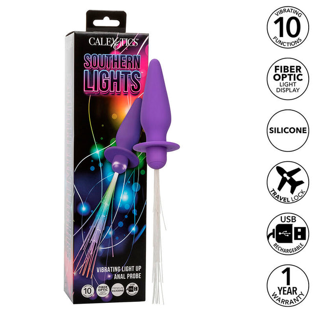 CALEXOTICS - SOUTHERN LIGHTS LIGHT UP PLUG ANAL10 VIBRATIONS SILICONE VIOLET by CALEXOTICS