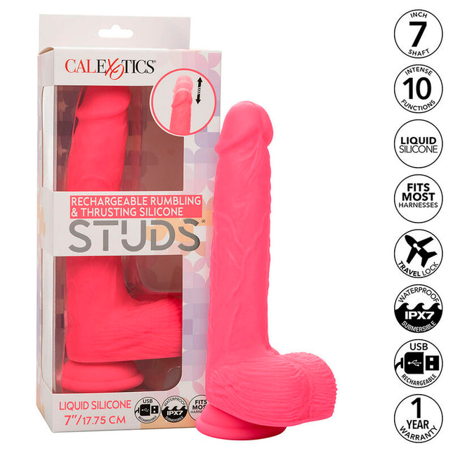CALEXOTICS - STUDS VIBRATEUR RÉALISTE 10 VIBRATIONS ROSE by CALEXOTICS