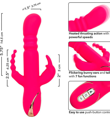 CALEXOTICS - JACK FANTASY TRIPLE VIBRATEUR CHAUFFANT LAPIN ROSE by CALEXOTICS
