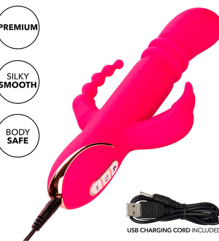 CALEXOTICS - JACK FANTASY TRIPLE VIBRATEUR CHAUFFANT LAPIN ROSE by CALEXOTICS