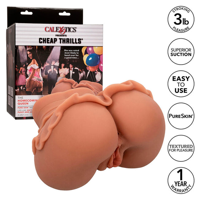 CALEXOTICS - LA REINE DU RETOUR À LA MAISON MASTURBATEUR DOUBLE RÉALISTE CARAMEL by CALEXOTICS