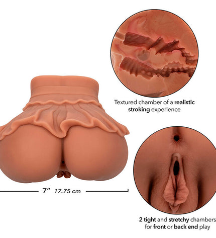 CALEXOTICS - LA REINE DU RETOUR À LA MAISON MASTURBATEUR DOUBLE RÉALISTE CARAMEL by CALEXOTICS
