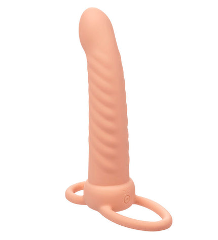 CALEXOTICS - MAXX DOUBLE PÉNÉTRATEUR NERVURÉ 10 VIBRATIONS FLESH by CALEXOTICS