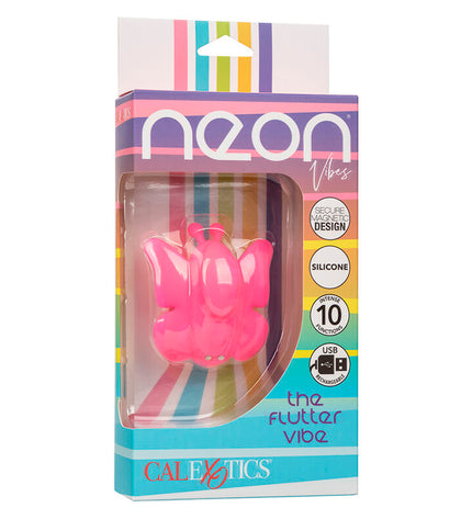 CALEXOTICS - NEON VIBES FLUTTER VIBE STIMULATEUR 10 VIBRATIONS ROSE by CALEXOTICS