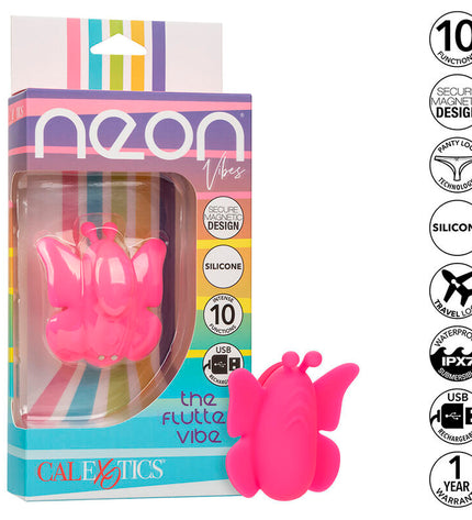 CALEXOTICS - NEON VIBES FLUTTER VIBE STIMULATEUR 10 VIBRATIONS ROSE by CALEXOTICS