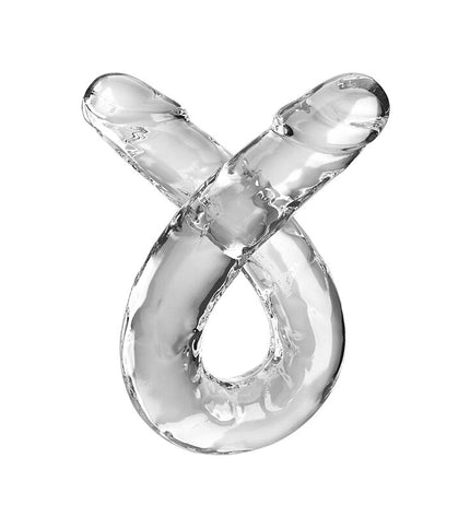 KING COCK - DOUBLE TROUBLE DOUBLE GODE 46 CM TRANSPARENT by KING COCK