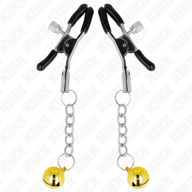 KINK - PINCES À METON PENDENTIF JINGLE BELL OR 6 CM by KINK NIPPLE GRIP