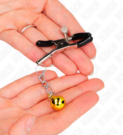 KINK - PINCES À METON PENDENTIF JINGLE BELL OR 6 CM by KINK NIPPLE GRIP