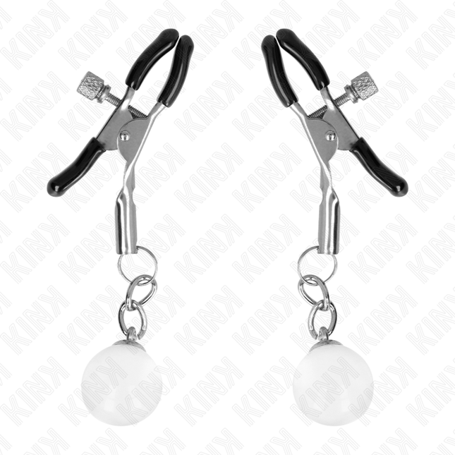KINK - PINCES À METON BILLES DE VERRE ARGENT 6 CM by KINK NIPPLE GRIP